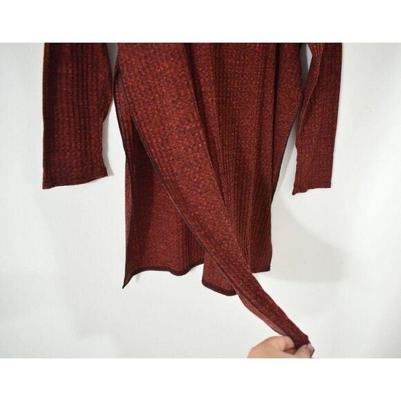 Boohoo Open Sides Slit Burnt Orange Turtleneck Tunic Sweater Fall Size 10 - Picture 6 of 7